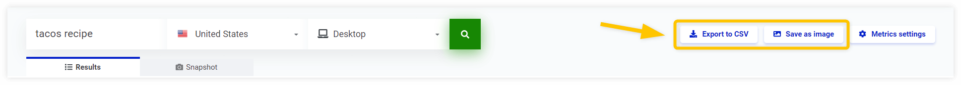 Exporting results from Mangools SERPChecker - example