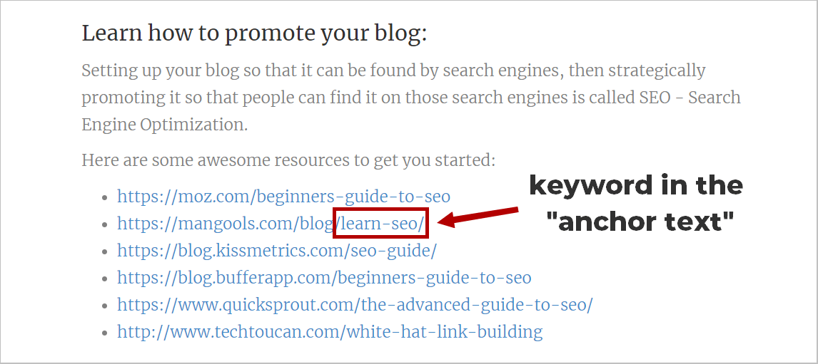 keyword in the URL