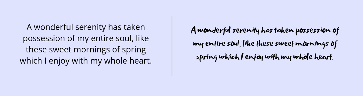 readable vs. unreadable font
