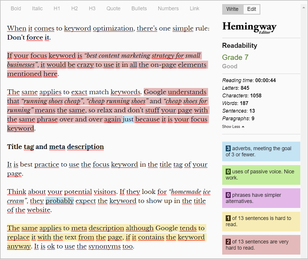 Hemingway Editor