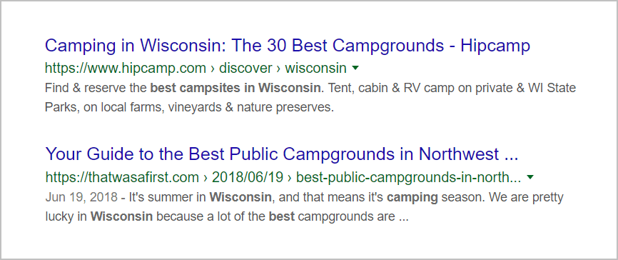 optimized vs. unoptimizd title snippet