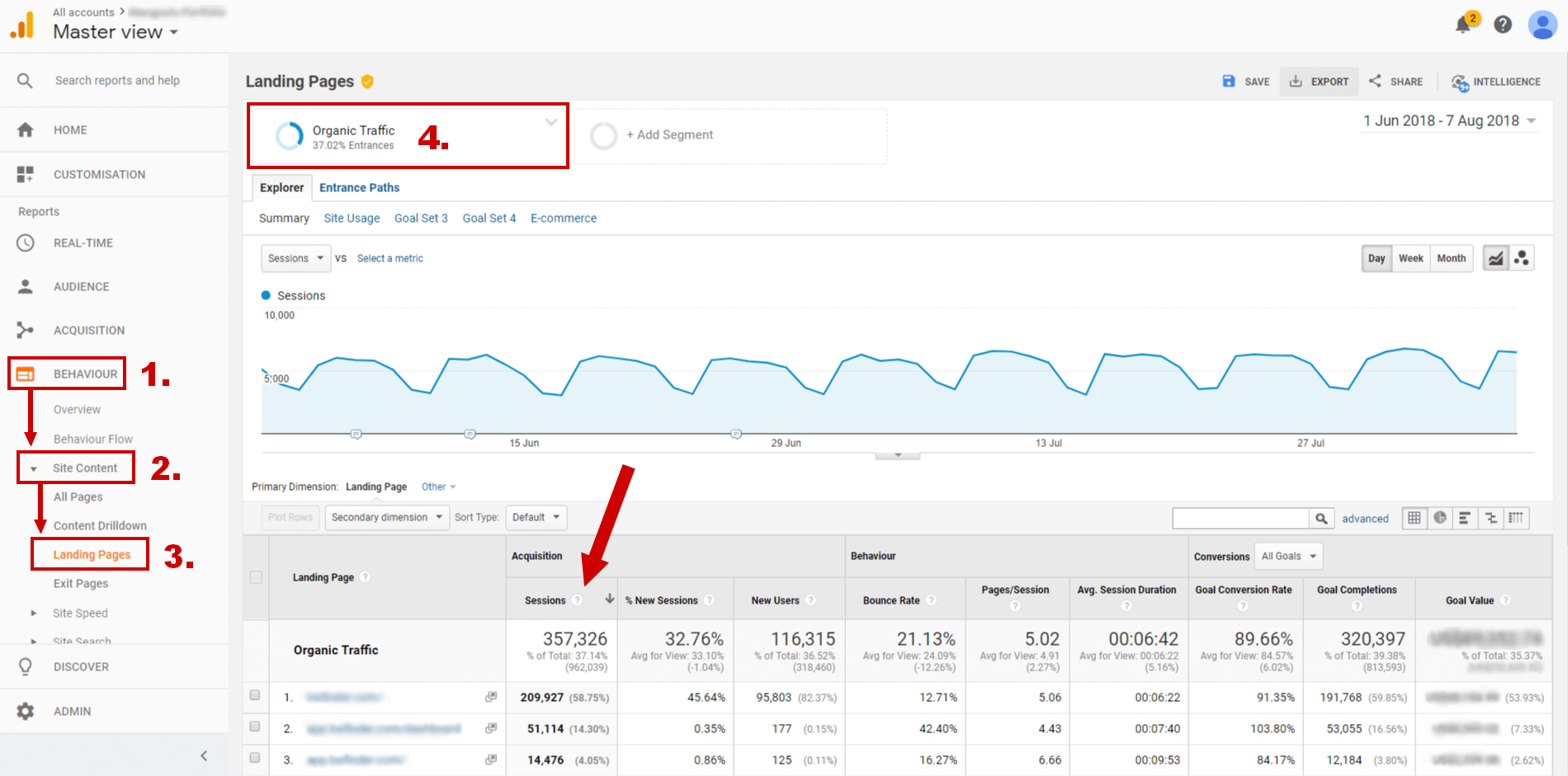 Organic Traffic Google Analytics