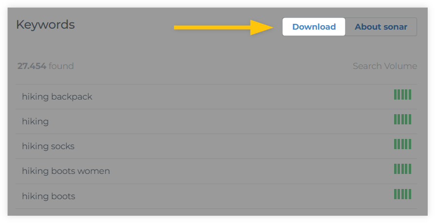 sonar download example
